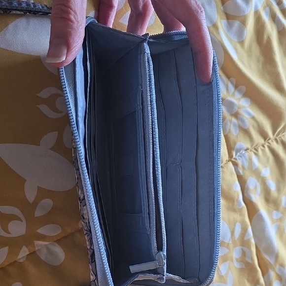 Vera Bradley Quilted Floral Wallet - Gray and Pink - Picture 4 of 4